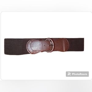 Women's Dark Brown Thick Elastic Belt w/ Buckle NWOT